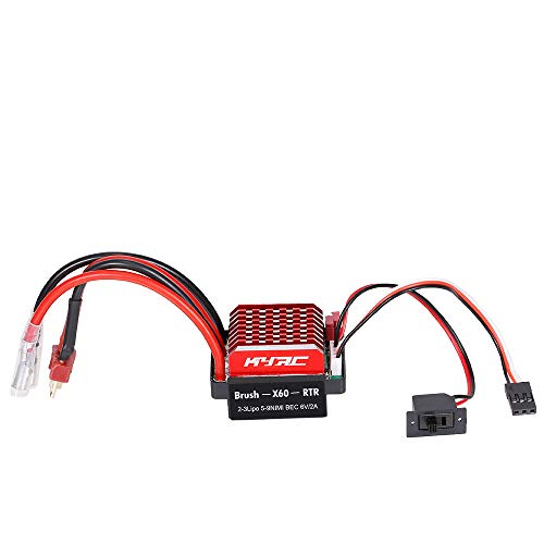 Goolsky 60A ESC RC Car ESC gebürsteter elektrischer Geschwindigkeitsregler 6V / 2A BEC Ersatz für 1/10 RC Car Traxxas TRX-4 TRX-6 D90 HSP Redcat RC 4WD Tamiya Axial SCX10 HPI DIY RC Car von Goolsky