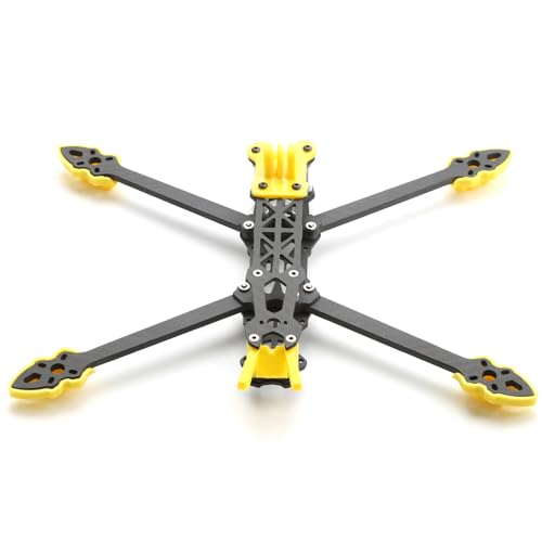 Goolsky 8 pouces 375 mm Avec cadre quadrirotor à bras de 5 mm en fibre de Carbone 3K 8 '' FPV Freestyle Drone de course télécommandé Avec pièces d'impression pour bricolage FPV, Rouge von Goolsky