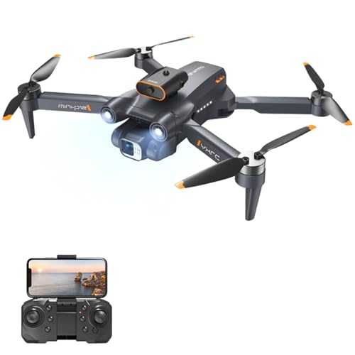 Goolsky Ferngesteuerte Drohne mit Kamera, 4K-Dual-Kamera, 360°-Infrarot-Hindernisvermeidung, bürstenloser Motor, optischer Fluss, schwebender Ferngesteuerter Quadrocopter für Kinder und Erwachsene von Goolsky