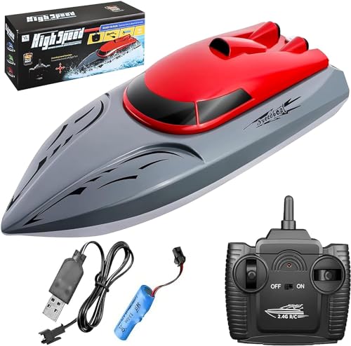 Goolsky Ferngesteuertes Boot 806 2.4G RC Boot Fernbedienungsboot 20KM / h Wasserdichtes Spielzeug Hochgeschwindigkeits RC Boot Rennboot kentersicher mit stabilem Rumpf Geschenk Kinder Erwachsene von Goolsky