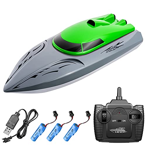 Goolsky Ferngesteuertes Boot 806 2.4G RC Boot Fernbedienungsboot 20KM / h Wasserdichtes Spielzeug Hochgeschwindigkeits RC Boot Rennboot kentersicher mit stabilem Rumpf Geschenk Kinder Erwachsene von Goolsky