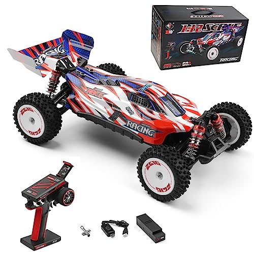 Goolsky WLtoys 124008 Ferngesteuertes Auto, Off-Road Auto 60KM/H 1/12 Hochgeschwindigkeits 2.4GHz 4WD 1300mAh Batterie Bürstenloser Motor, RC Buggy Geländewagen Geschenke für Kinder Erwachsene von Goolsky