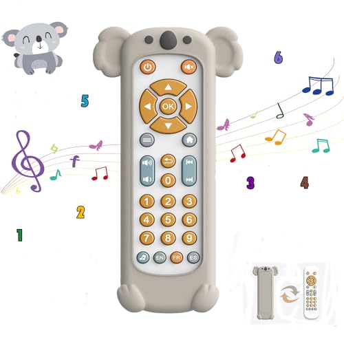 Goorder Baby TV Fernbedienung Spielzeug Musikspielzeug mit Licht und Silikon Beißring Abdeckung, Sensorisches Frühes Pädagogisches Geschenk für Kleinkinder 6 9 12 18 Monaten von Goorder