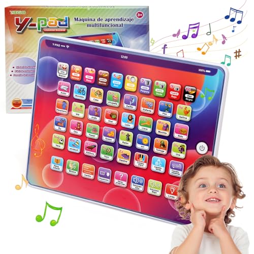 Goorder Babyspielzeug 6-12 Monate Simulation Tablet Spanisch für Kinder mit Sounds Melodien und Lichtern Spielzeug für Kinder ab 1 Jahr Geschenke zur frühen Bildung von Goorder