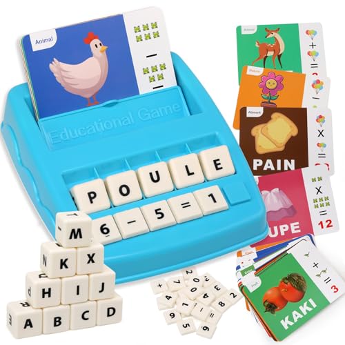 Goorder Buchstaben Lernen Spiele Scrabble für Kinder Französisch Montessori Spielzeug ab 3 Jahre Lernspielzeugvon 3 4 5 6 7 8 Jahren, Kinderspielzeug Geschenk für Mädchen Jungen von Goorder