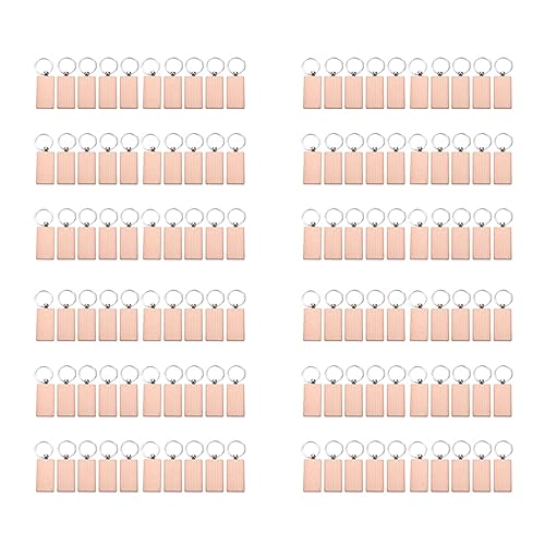 Goorvoucs 120 Stücke Blank Rechteck Schlüssel Anhänger DIY Schlüssel Anhänger Schlüssel Anhänger Können DIY Geschenke Gravieren von Goorvoucs