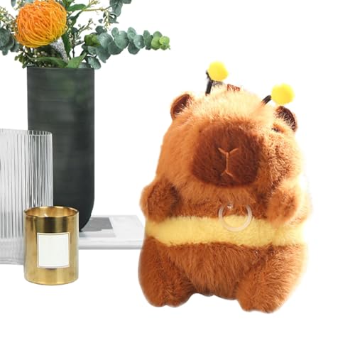 Goowafur Capybara Plüsch Schlüsselanhänger,Biene Stofftier | Niedliches Biene-Plüsch-Soft-Capybara-Spielzeug - Bienenplüsch mit vibrierenden Flügeln, Plüsch-Capybara-Figur für chinesisches Neujahr, von Goowafur