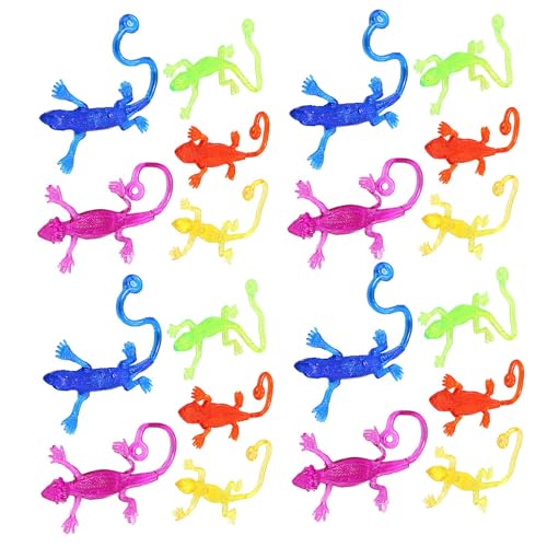 Goowafur Dehnbare klebrige Eidechse, Dehnbare klebrige Spielzeuge | Hand Fidget Toys Sticky Lizard Set,Fensterkriecher, Klebespielzeug, Klebeeidechse für Osterkörbchenfüller, Goodie-Bag-Füller von Goowafur