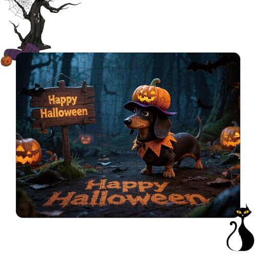 Goowafur Halloween Puzzle | 130 Teile Puzzlespiel Für Kinder Mit Kürbis Und Tiermotiven | Spaßiges Spiel Für Familienzeit Mit Groß Und Goowafur Halloween Puzzle | 130 Teile Puzzlespiel Für Kinder Mit Kürbis Und Tiermotiven | Spaßiges Spiel Für Familienzeit Mit Groß Und von Goowafur