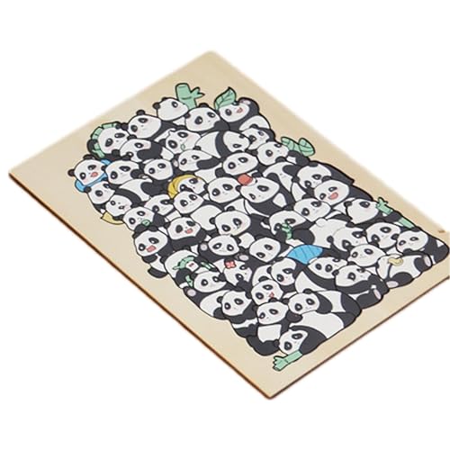 Goowafur Katzenförmiges Puzzlespielzeug, Tierpuzzles | 50 Stück Holz-Cartoon-Tier-Puzzles - Frühe Lernaktivitäten, pädagogische, multifunktionale Puzzles zur Kompetenzentwicklung von Goowafur