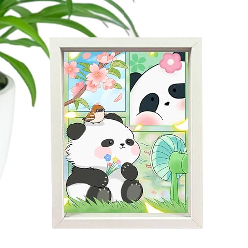 Goowafur Panda-Puzzles für Erwachsene, süßes Panda-Puzzle - Handgefertigte -Lernpuzzles | Kleine Bilderrahmen-Dekoration, Kinder-Panda-Puzzle, pädagogische Lern-Puzzles von Goowafur