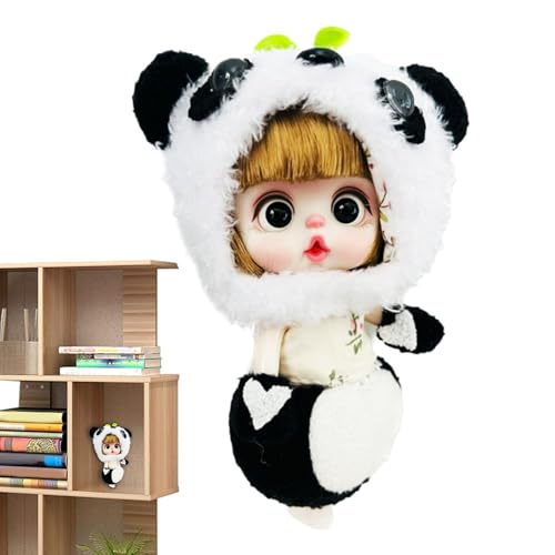 Goowafur Plüschmädchenpuppe, Actionfigur Plüsch | Bewegliche Modepuppe mit großen Augen und abnehmbarem Pyjama | Weiche Onesie-Modepuppe für Weihnachten, Kinder, Kinder von Goowafur