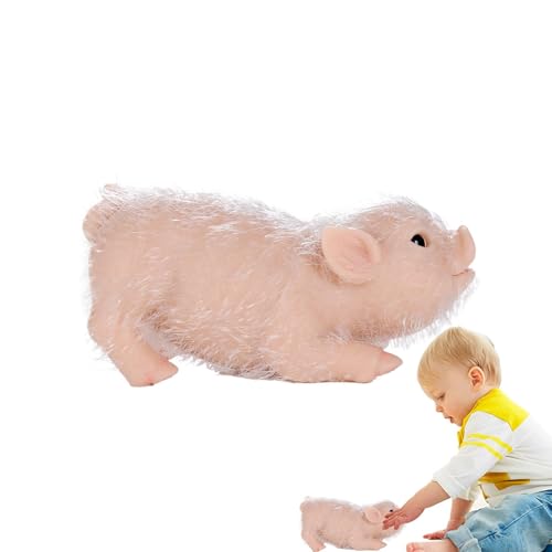 Goowafur Realistische tierische Schweine, Silikontiere Schweine - Realistische niedliche Schweinepuppe Full Silicon -Ferkel Spielzeug | Weich wiedergeborene Tier Figuren Miniaturzimmerdekor für von Goowafur