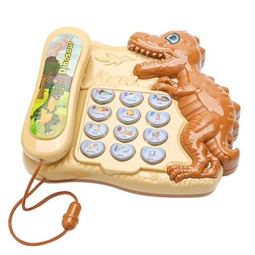 Goowafur Telefonspielzeug für Kinder,Lehrtelefon für Kinder, Cartoon-Dinosaurier-Geschichte, maschinelles Lernspielzeug, Fördert das Lernen von Buchstaben und Zahlen, fördert Rollenspiele und fördert von Goowafur