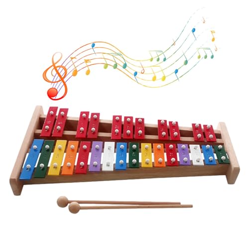 Goowafur Xylophon für Kinder, Holzxylophon,Glockenspiel Instrument | 27 Noten pädagogisches Kleinkind-Xylophon, Kleinkind-Xylophon, tragbares Glockenspiel-Instrument für Kinder, und Mädchen von Goowafur