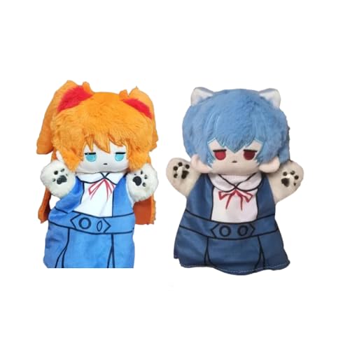 2PCS Anime Handpuppen for Adults, Asuka Langley Soryu Plüschfigur, Anime Manga Merch Ayanami Rei Handpuppen, Niedlicher Weicher Plüsch, Geschenk für Anime Fans 25CM von Gooyeh