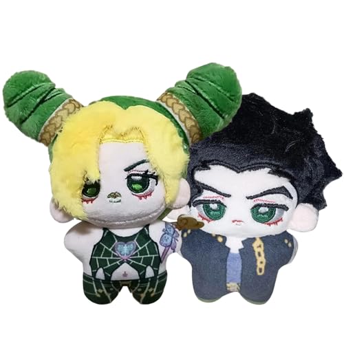 2PCS Joseph Joestar Figure Soft Plush Pillow, 10CM, Cujoh Jolyne Stuffed Pendant Keychain Anhänger, Kakyōin Noriaki, Anime Soft Figure Hug Pillow Pendant, Schultasche Dekoration von Gooyeh