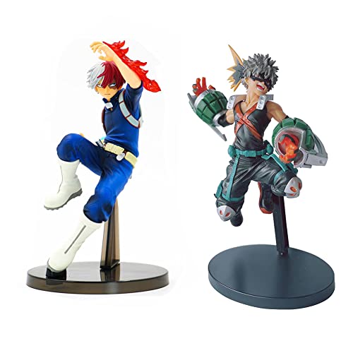 2pcs MHA Anime Figur Midoriya Izuku/Bakugou Katsuki/Todoroki Shouto Actionfigur Modell Statue Sammlerstücke Spielzeug Home Desk Dekoration Geschenk für Fans von Gooyeh