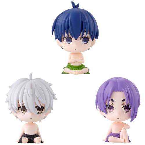 3PCS Blue Lock Anime Figuren, Seishiro Nagi/Isagi Yoichi/REO Mikage Actionfigur, Look Up Figure, Niedlich Statue Skulptur, Auto Desktop, Sammlerstücke 7CM von Gooyeh