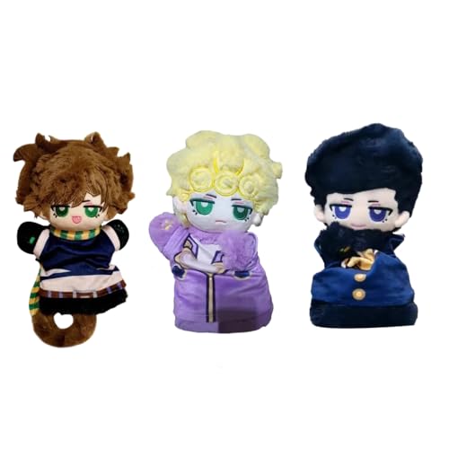 3PCS JJBA Plüschfigur Josuke Higahikata/Joseph Joestar/Giorno Giovanna Anime Hand Puppets JJBA Gifts New Year's Gifts Plüsch-Requisiten für Geschichtenerzähler Game Props 25CM von Gooyeh