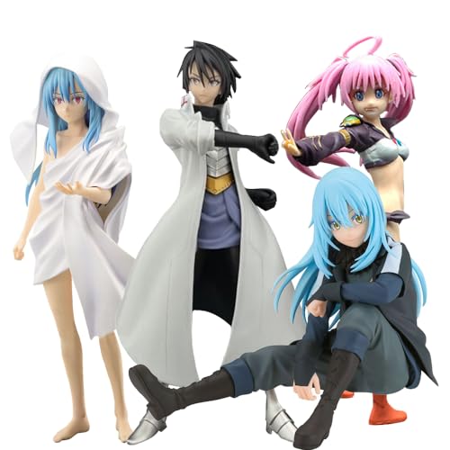 4PCS That Time I Got Reincarnated as a Slime Figur Anime Sculpture, Rimuru Tempest Statue，Milim Nava Figuren,Sakaguchi Hinata Skulptur, Desktop Ornament Geschenk Sammlerstücke von Gooyeh