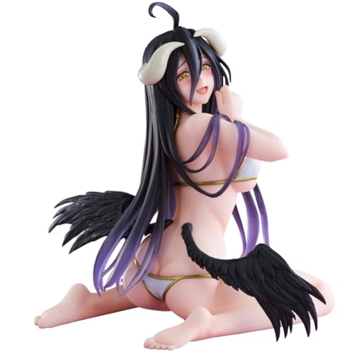 Albedo Figur Anime Badeanzüge Kniend Position Bunny Girl Figuren 13cm Anime Noodle Stopper Figuren Statue Modell Desktop Dekoration von Gooyeh