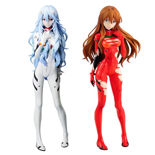 Gooyeh 2PCS Anime Ayanami Asuka Langley Soryu Anime Actionfigur Cartoon-Comic-Figuren Charaktermodell Dekorationen Anime-Peripherieprodukte Tischdekoration Geschenke 22CM von Gooyeh