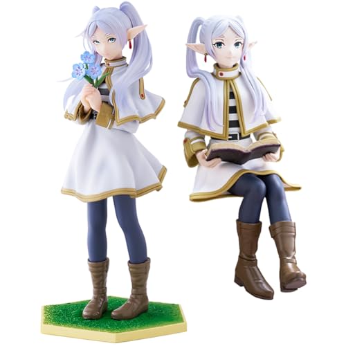 Gooyeh 2PCS Anime Frieren Figur Frieren: Beyond Journey's End Actionfigur Cartoon Charakter Skulptur Sammlerstücke Tischdekoration Anime Comic Peripheriegeräte 15CM von Gooyeh