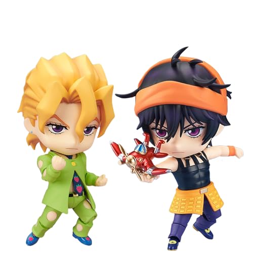 Gooyeh 2PCS Anime JJBA Figur Narancia Ghirga/Pannacotta Fugo Skulptur Statue Actionfigur PVC Statue Figuren Modell Sammlung Desktop Ornamente Geburtstag von Gooyeh