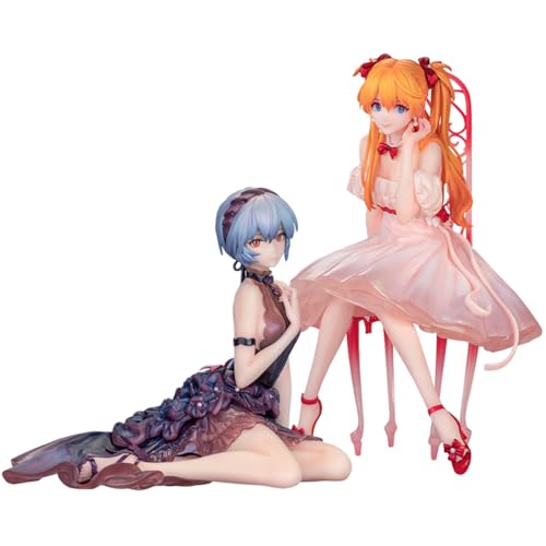 Gooyeh 2PCS Asuka Langley Soryu Figuren, Ayanami ReiWhisper of Flower Statue Modelle, PVC-Skulptur, Anime Mädchen Statue, Ayanami Rei, Sammlerstück Ornament, 16CM+11CM von Gooyeh