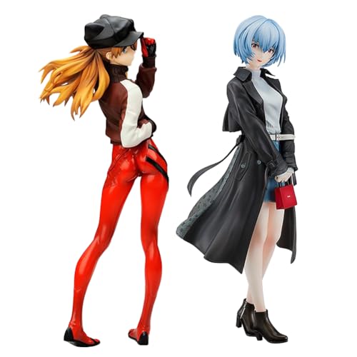 Gooyeh 2PCS Ayanami Rei und Asuka Langley Soryu Figur Anime-Girl-Figur Statue Asuka Langley Soryu PVC Modell Dekoration Sammlerstücke Anime-Actionfigur 22CM+20CM von Gooyeh