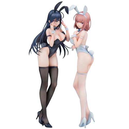 Gooyeh 2PCS Black Bunny Aoi Figur White Bunny Natsume Figure Anime Actionfigur Bunny Girl PVC Modells Statue Sammlerstücke Desktop Dekoration 30CM von Gooyeh