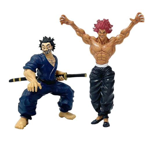 Gooyeh 2PCS Hanma Yujiro Figure, Anime BAKI Kampf Haltung Stance, 15CM, PVC Handgemachtes Collectible für Desktop-Dekoration Fans von Gooyeh