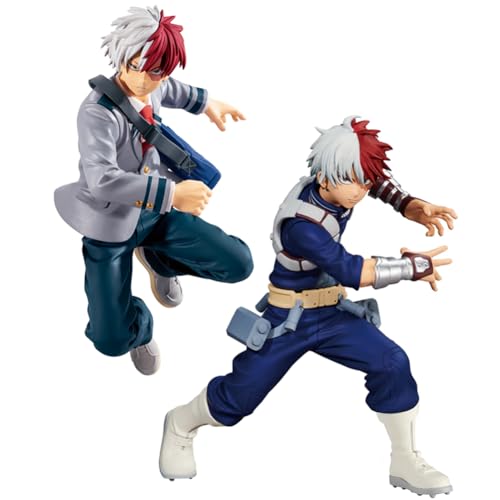 Gooyeh 2PCS Todoroki Shouto Figuren Anime MHA Figur Statue Modellsammlung Desktop Ornamente Desktop Dekoration Sammlerstück für Anime-Fans 15CM von Gooyeh