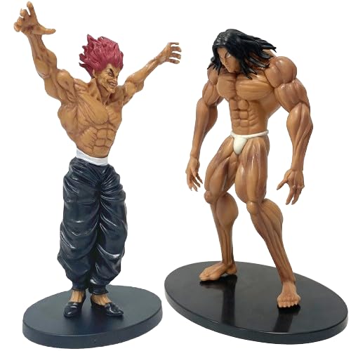 Gooyeh 2pcs Baki Figur Hanma Yujirō und Pickle Anime Figur PVC Statue Modell Verpackt Actionfiguren Tisch Dekorationen SammlerstüCke Geschenke22cm + 23cm von Gooyeh