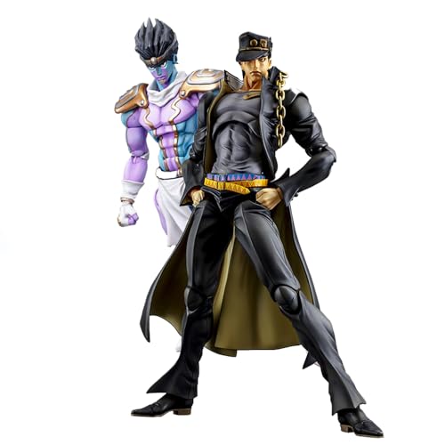 Gooyeh 2pcs Kujo Jotaro und Star Platinum Actionfiguren JoJo Figur Statue Modell Desktop Ornament Sammlerstück Geschenk Boxed Spielzeugfiguren 17cm + 25cm von Gooyeh