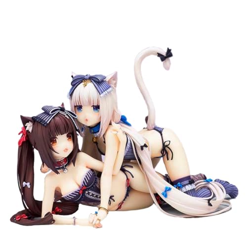 Gooyeh 2pcs NEKOPARA Figur Chocola und Vanille Katze Dame Paradies Badeanzug liegend Haltung Anime Figur Statue Modell Ornamente Geburtstag 13cm von Gooyeh