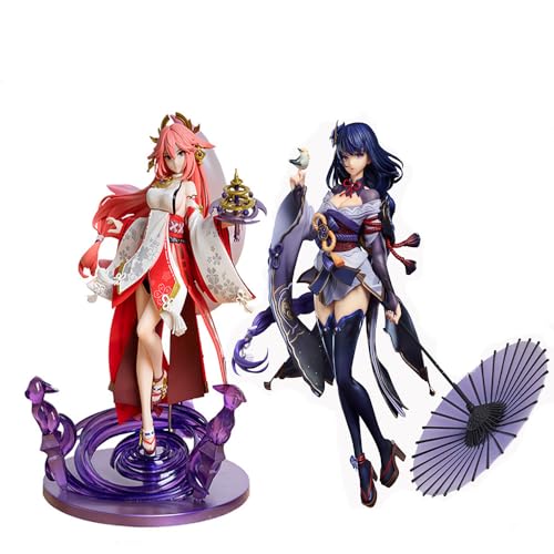 Gooyeh 2pcs Raiden Ei Und Yae Miko Anime Spiel Figur Statue Modell Action Figuren SammlerstüCke Nach Hause Dekoration Geschenke 23cm von Gooyeh