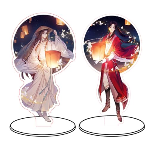 Gooyeh 2pcs Tian Guan Ci Fu Anime Figuren Xie Lian/Hua Cheng Doppelseitigen Druck Acryl Desktop Plakette Ornamente Nach Hause Dekoration Modell Sammlung Geschenk 16cm von Gooyeh