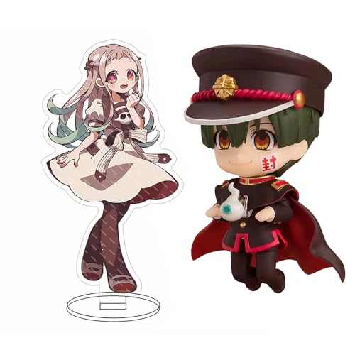 Gooyeh 2pcs Toilet-Bound Hanako-kun Figur Stand-up Combo Set Yugi Amane niedliche Q Action Figur austauschbares Gesicht Statue Modell Desktop Ornament Geschenk 10cm von Gooyeh