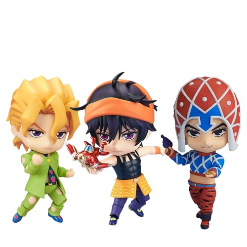 Gooyeh 3PCS Anime Figur Bruno Bucciarati Actionfigur JJBA Figur Skulptur Statue Sammlerstück PVC Skulptur Desktop Ornament Geschenke von Gooyeh