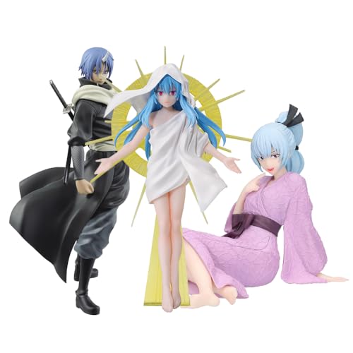 Gooyeh 3PCS That Time I Got Reincarnated as a Slime Rimuru Tempest Figure, Souei Figur, PVC Sculpture Statue, Luminus Manga Figuren,Home Dekoration Sammlerstücke Geschenke von Gooyeh