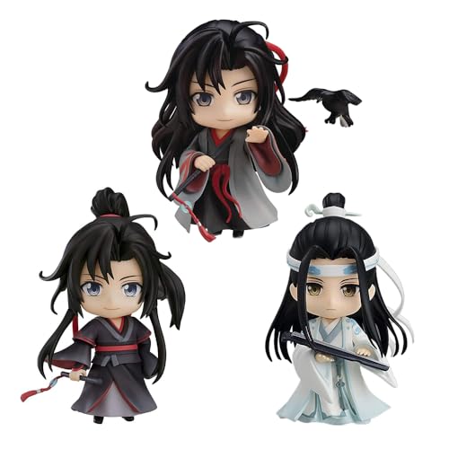 Gooyeh 3pcs Mo Dao Zu Shi Figur LAN Wang Ji und Wei Wu Xian niedlichen Anime Action Figur Set veränderbare Gesicht Statue Modell Ornament Sammlung Geschenk 10cm von Gooyeh