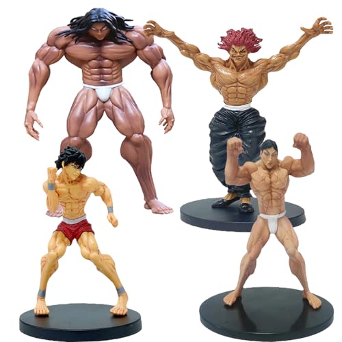 Gooyeh 4pcs BAKI Anime Figuren hanma baki/Hanma Yujiro/Hanayama Kaoru/Pickle Action Figuren PVC Statuen Ornamente Anime Modelle und Boxen Sammlerstücke Heimdekorationen von Gooyeh