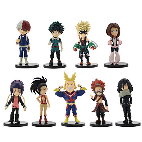 Gooyeh 9-teiliges MHA Figuren-Set, Midoriya Izuku/Todoroki Shouto Anime-Figuren, Kuchendekoration, Anime-Spielfigur, Desktop-Dekoration, Geschenke Sammlerstück, 6.5-10.5CM von Gooyeh