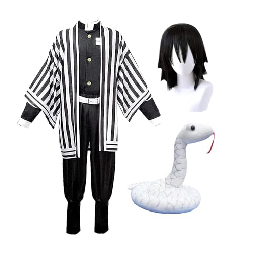 Gooyeh Anime Cosplay-Anzug Iguro Obanai Cosplay Kostüm Mit Perücke und Whitesnake-Puppe Cosplay-Requisiten Halloween Karneval Kostüm Party von Gooyeh