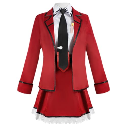 Gooyeh Anime DATE A LIVE Cosplay Kotori Itsuka Kostüm, Anime Schuluniform Rot JK Uniform Kleid, Comic-Con Kostüme Mit Perücken, Damen Anime Uniform Cosplay Für Halloween von Gooyeh