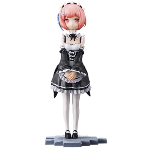 Gooyeh Anime Figur, Rem Figur, Ram Figuren Statue, 17CM, Stehendes Modell Anime-Skulptur Maid Kostüm, Handgefertigte Modell, Sammlerstück, Desktop-Dekoration von Gooyeh