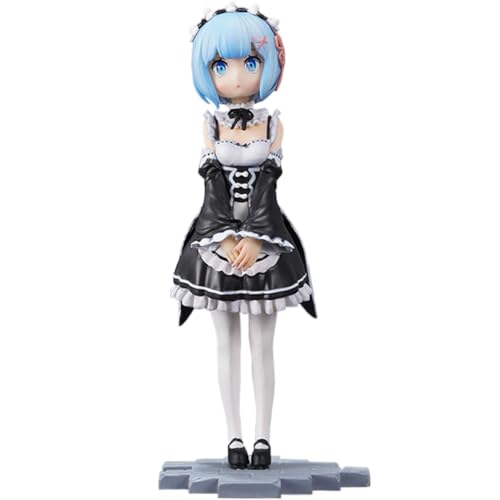 Gooyeh Anime Figur, Rem Figur, Ram Figuren Statue, 17CM, Stehendes Modell Anime-Skulptur Maid Kostüm, Handgefertigte Modell, Sammlerstück, Desktop-Dekoration von Gooyeh