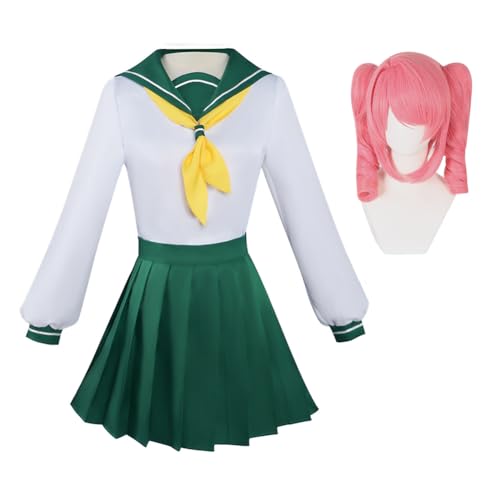 Gooyeh Anime Gushing over Magical Girls Cosplay Kostüm Outfit, Hanabishi Haruka/Hiiragi Utena/Minakami Sayo Uniform Komplettset Set, Halloween Karneval Party Dress Up Anzug mit Perücke von Gooyeh